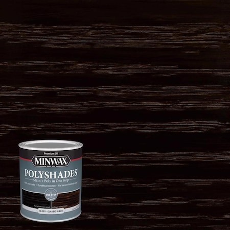 MINWAX PolyShades Semi-Transparent Gloss Classic Black Oil-Based Polyurethane Stain and Polyurethane 61495444